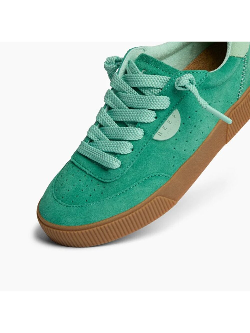 REEF Lay Day Seas Women's Leather Sneakers Green Duo CJ7205 NWT - Picture 5 of 7